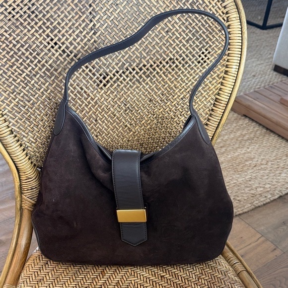 J. Crew Dark Brown Suede Hobo Bag